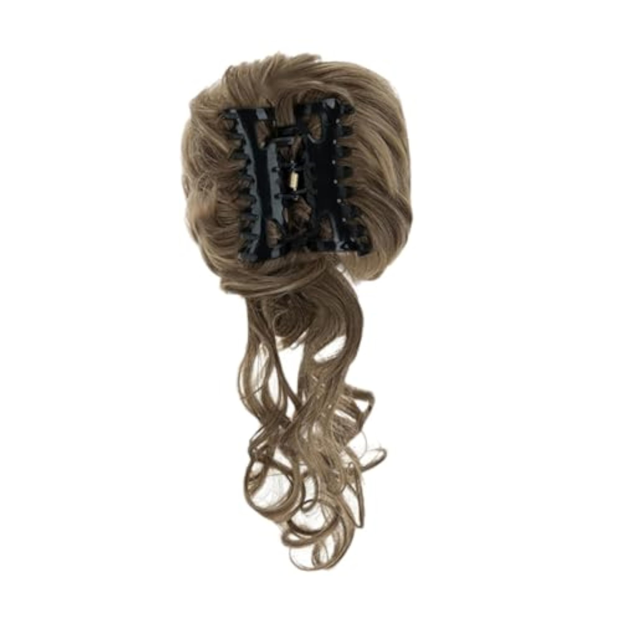 Hairpiece Band Clip Synthetic Tousled Hair Bun, Brown